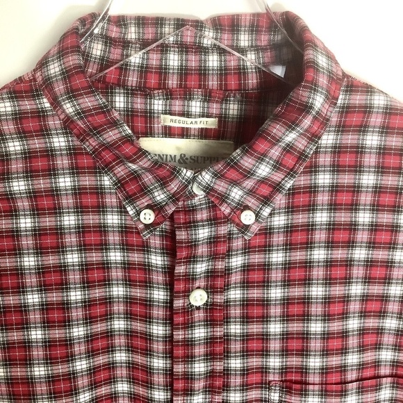 Ralph Lauren‎ Denim & Supply Men's Plaid Dress Shirt Red - Picture 4 of 10
